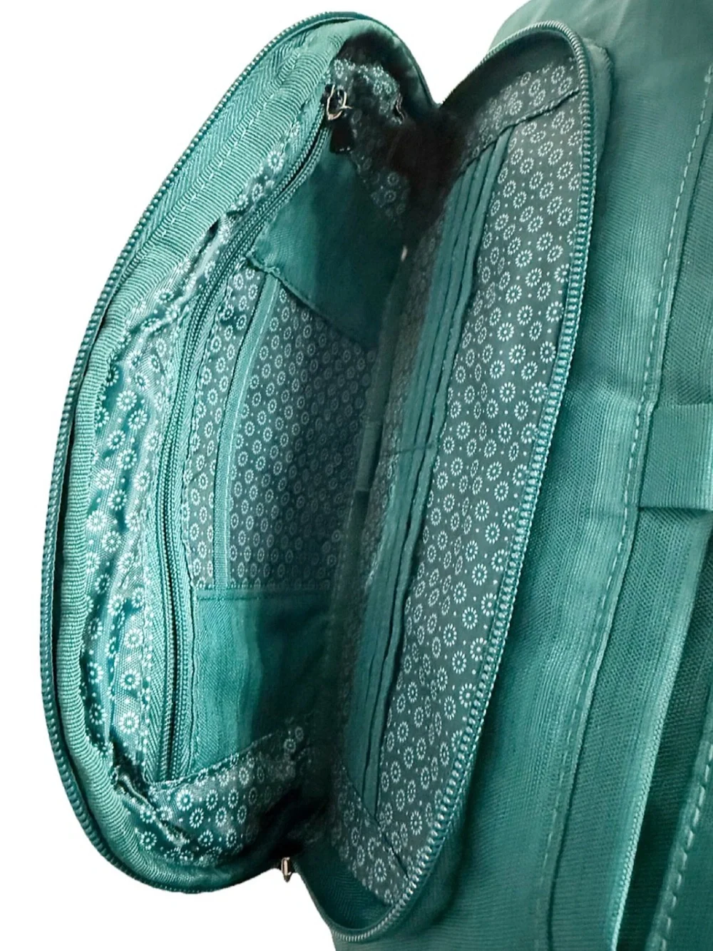 Lug Samba RFID Crossbody Bag Teal Quilted Travel Purse Organizer Missing Strap